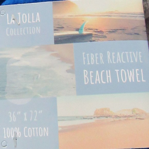 La Jolla California Beach Print Beach Towel by Limezinnias Design Surfing - Picture 5 of 8